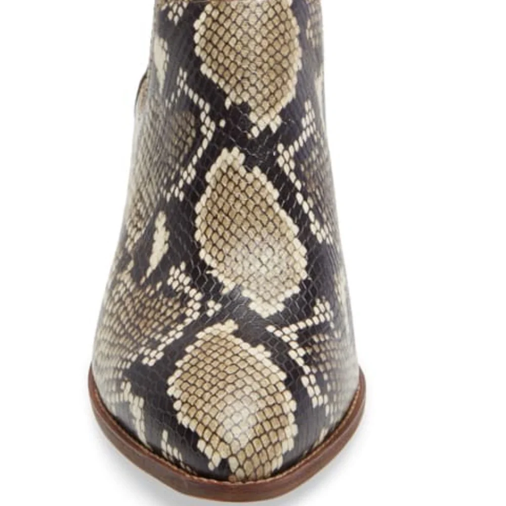 NEW Madewell Embossed Leather Chelsea Snake Print Boot Booties 7
